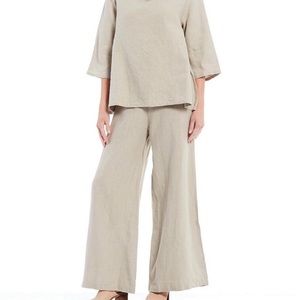 Bryn walker BLUE linen wide leg Gaucho pants